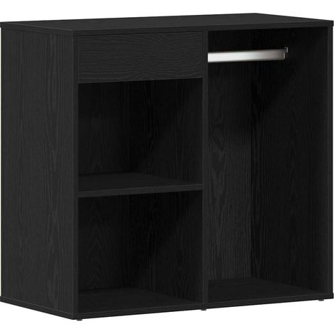 Maison Exclusive - Mobiletto Cosmetico con cassetto Rovere Nero 80 x 40 x 75 cm