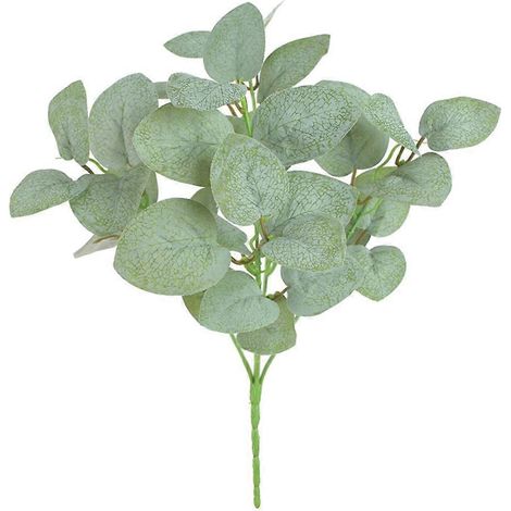 Bouquet fleuri de branches d'eucalyptus artificiel, arrangement floral, décoration pour mobilier de fêtegris blanc (1/5)