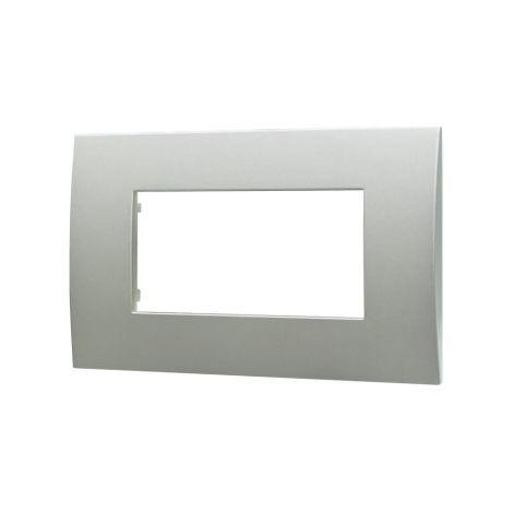 Plaque plastique ETTROIT 4P série Venus couleur argent compatible avec Vimar Arke VA83406