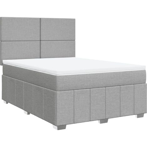 Maison Exclusive - Giroletto a Molle con Materasso Grigio Chiaro 140x200cm Tessuto (1/5)