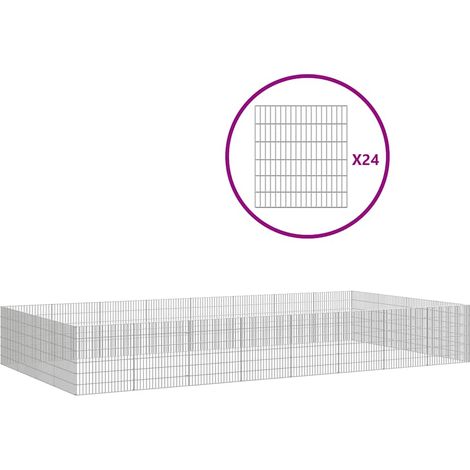Maison Exclusive - Recinto per Animali Ruspante 24 Pannelli 54x60 cm Ferro Zincato