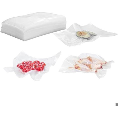 100 sacs de mise sous vide pour aliments, sacs de congélation, sachets de mise sous vide 15 cm x 25 cm pour machines de mise sous vide, compatibles avec toutes les machines. (1/4)