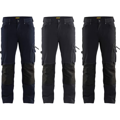 Pantalón de trabajo X1900 artisan stretch 4D sin bolsillos flotantes 1989 - Azul marino oscuro/Negro XS - FR(38) - SE(C44) - Normas (1/5)