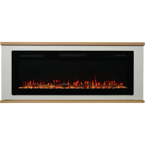 HOMAVO Cheminée électrique 18" avec meuble brun foncé