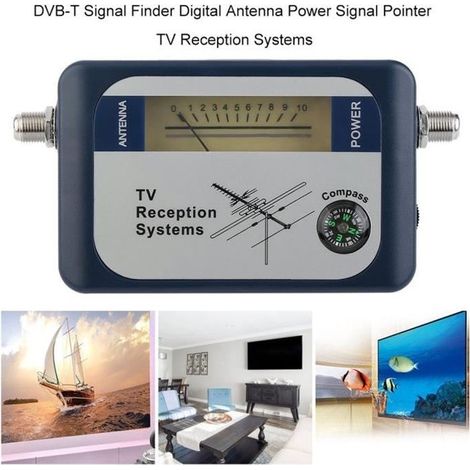 Pointeur de signal d\'alimentation d\'antenne numérique, recherche de signaux DVB-T, Systèmes de réception TV (1/4)