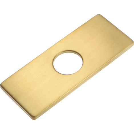 Couvercle de Trou de Robinet d'Évier de 6 Pouces, Plaque de Pont Carrée en Acier Inoxydable, Plaque d'Évier de Cuisine pour Évier de Cuisine à 1 Ou 3 Trous, Ton Doré (1/5)