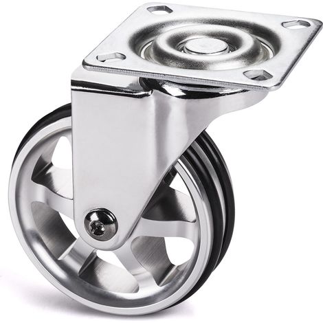 Design Möbelrolle BOBBY Ø 75 mm Aluminiumrad ohne Bremse Tragkraft bis 50 Kg (1/3)