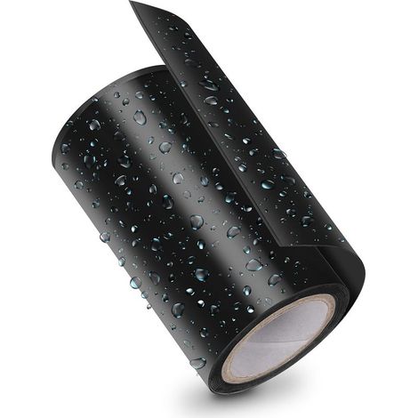 Bande imperméable noire (10cm x 150cm) Ultra Fort pour reparation des piscines et des tuyaux (bande de réparation d'urgence/bande d'étanchéité auto adhésive pour l'étanchéité sous l'eau) (1/5)