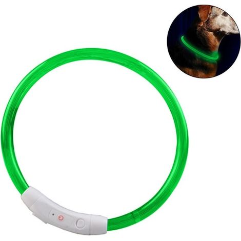 Collier lumineux LED rechargeable pour chien, lampe de promenade nocturne universelle, sécurité réutilisable pour petit et moyen chien (1/5)