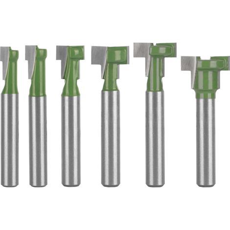 6PCS Fraises pour Défonceuses, Fraise Bois Tige 7.96mm/ 9.52 mm/ 12.7 mm Fraise à Copier Fraise à Affleurer Fraise en T (1/5)