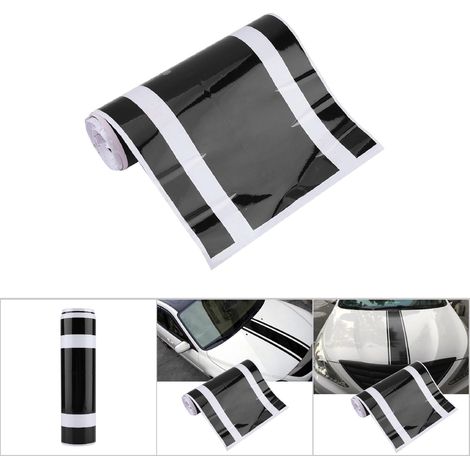 Autocollant adhésif pour capot de voiture - Protection anti-rayures et décoration (Noir) (1/5)