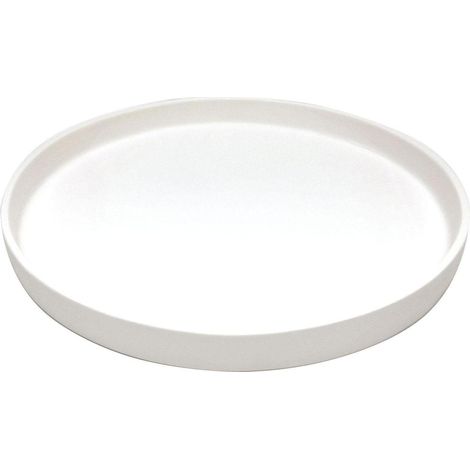 Plateau de pot de fleurs en céramique blanc de 21 cm de diamètre extérieur adapté aux bacs à fleurs intérieurs et extérieurs, 1 pièce (1/5)