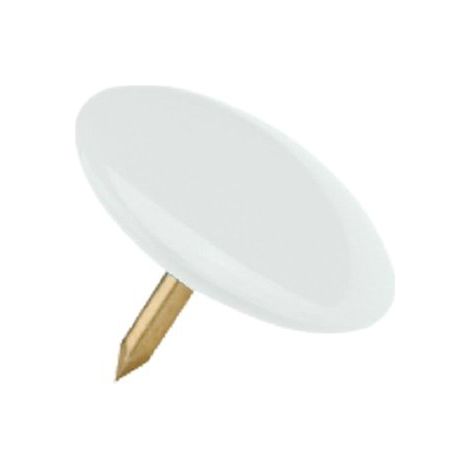 PUNTINA DISEGNO - OTTONATA TESTA PLASTICA BIANCO CF=PZ 70- 15 confezioni