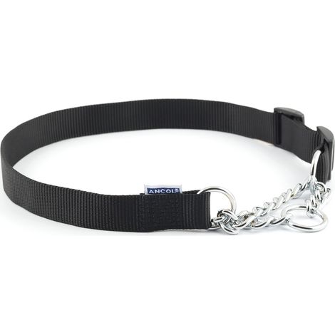 Nylon Check Chain Collar Black 35-45cm Size 2-4 - 307194 (1/5)