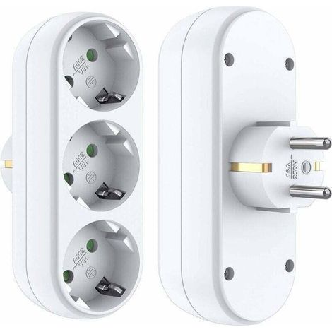 Adaptateur de prise Prise multiple Sans câble Prise murale Blanc Blanc Adaptateur de charge Chargeur USB pour appareil photo (1/4)