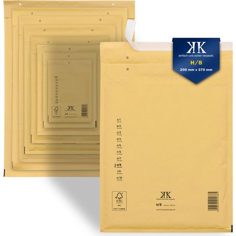 2400 Luftpolster-Versandtaschen H8 H/8 290x370mm (Außenmaß) Braun (1/5)