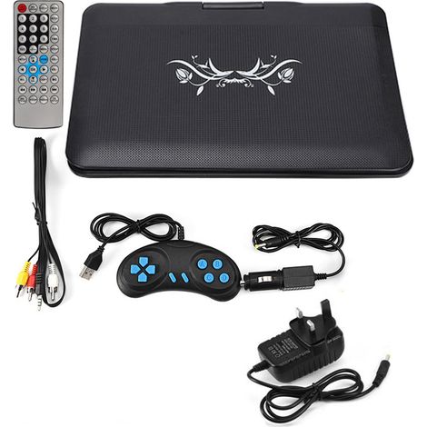 Lecteur DVD portable 10,1 pouces HD TV, écran LCD 800x480, format 16:9, prise UK 110-240V (1/5)
