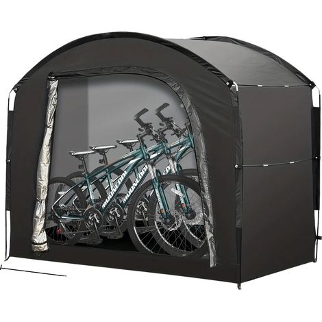 Tente de rangement pour vélos, design portable, résistant aux intempéries, noir 2 (1/2)