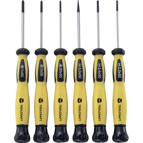 TOOLCRAFT Elektrotechnik und Feinwerktechnik, ESD Schraubendreher-Set 6teilig Schlitz, Kreuzschlitz