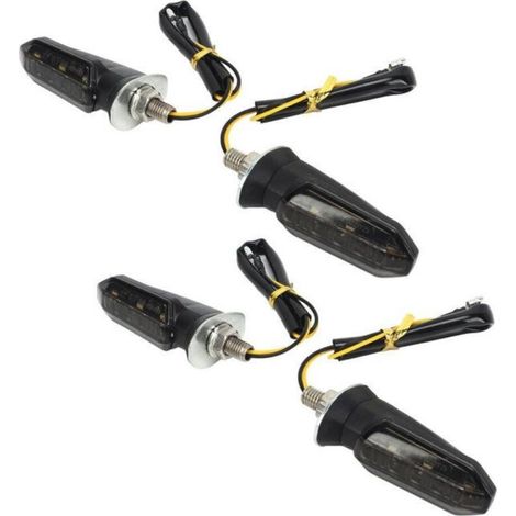 Lot de 4 mini clignotants LED pour moto, clignotants avant et arrière, étanches, universels, pour scooter de plage, 12 V (1/3)