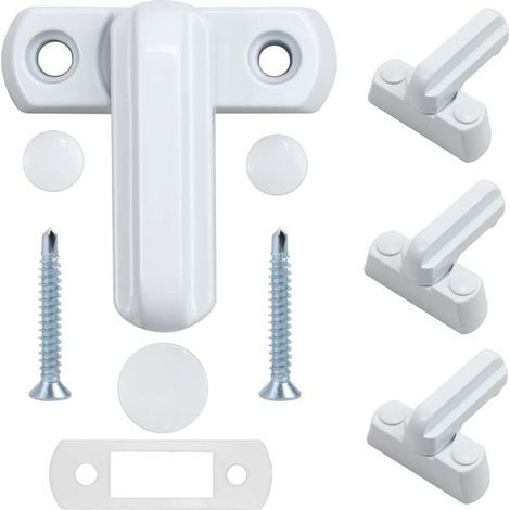 4 Serrure de Fenêtre-Alliage de Zinc-4PCS Blanc Verrou de Porte-Sécurité Domestique Pour Divers Porte Fenêtre- Sécurité de Maison la UPVC/PVC (1/4)