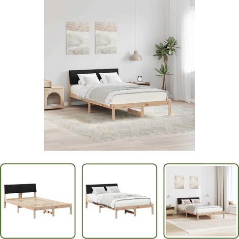 Plattformbett - Bettgestell Braun und Schwarz 120 x 200 cm Massivholz Kiefer (1/5)