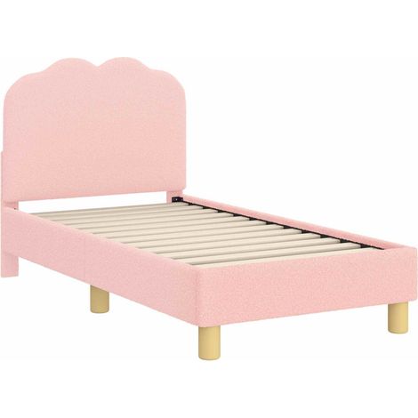 Toddler Bed Frame with Headboard Pink 70 x 140 cm Bouclé vidaXL
