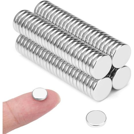 100 piezas magnéticas redondas, Mini imanes de 8 x 2 mm, Pequeños imanes redondos multifuncionales para pizarra blanca, Tablero magnético (1/5)