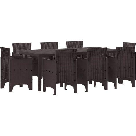 Garten Essgruppe 9 pcs Braun Polypropylen