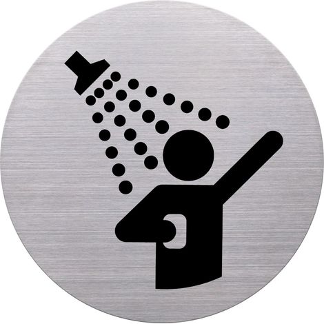 Helit H6271300 - Cartello per doccia, diametro 115 mm, autoadesivo, in acciaio INOX (1/2)