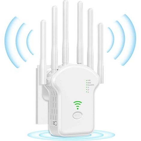 Amplificador de señal WiFi con 6 antenas, amplificador WiFi, cobertura de hasta 1500 pies cuadrados (1/5)