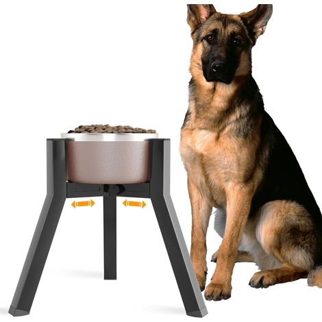 Dog Bowl Stand for Medium Dogs, Adjustable Width, Raised Dog Bowls for Dogs 7-10.6" Wide, 11" High (Bowl Not Included) (1/5)
