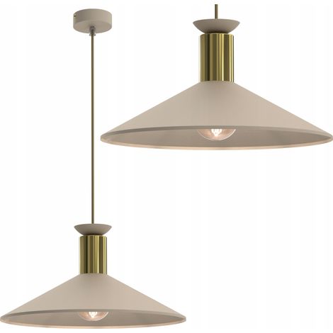 Große Pendelleuchte, E27-Schirm, Kaschmirgold, poliertes Metall, LED-Lampe (1/5)