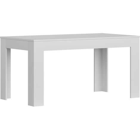 Home Heavenly® - Mesa de comedor UKI, diseño moderno de líneas simples, con patas en L y fácil mantenimiento. Color: Blanco
