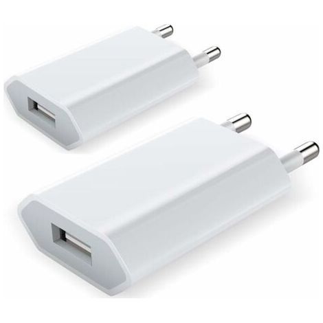 Charger for iPhone, USB Mains Charger Set of 2 Universal USB Wall Adapter Charger & Charger for iPhone 7 8 Plus 11 12 Mini Pro Max XS (1/4)