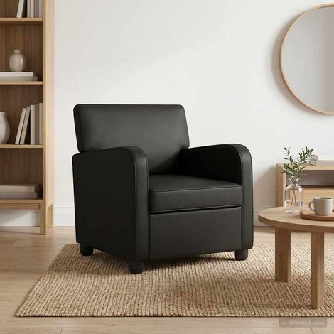 vidaXL Fauteuil Noir Simili cuir (1/5)