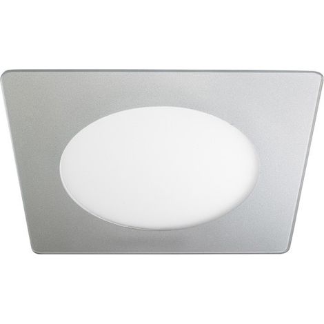 Downlight cuadrado LED SMD “Novo Lux” empotrable (12W 4000K 970lm) IP20 20x20cm fabricado en cristal y acrílico color gris