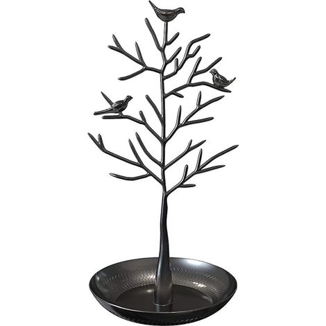 HOXILEELEO - Porte-bagues, porte-bijoux arbre à bijoux, présentoir à colliers et boucles d'oreilles, motif oiseau moderne et mignon (1/4)