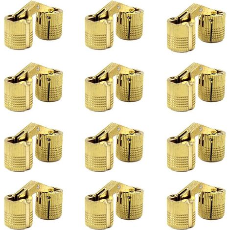 Charnières cylindriques en laiton 12x10mm, charnières invisibles pour meubles d'armoire, Angle d'ouverture dissimulé à 180 degrés (1/5)