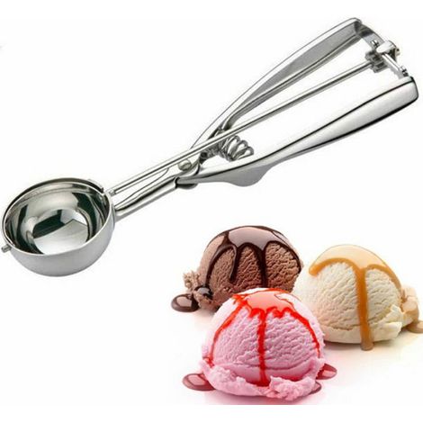Lot de 3 cuillères à glace en acier inoxydable, coffret cadeau coloré