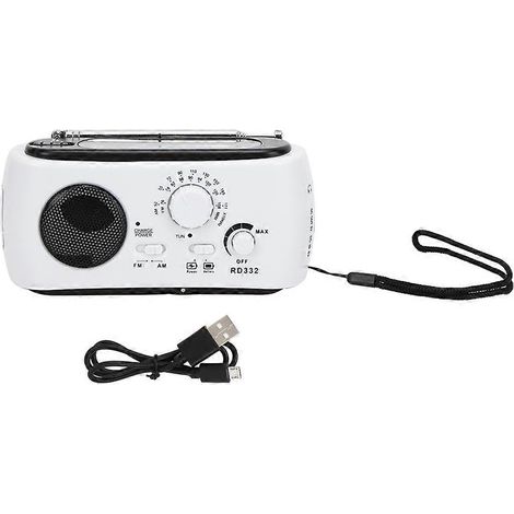 Radio solaire multifonction ABS à manivelle, lampe torche et radio d'urgence, charge manuelle, kit de survie extérieur (1/5)