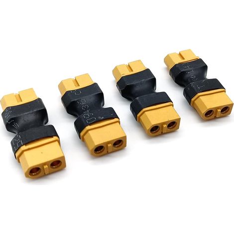 Lot de 4 connecteurs XT60 femelle vers femelle sans fil adaptateur convertisseur pour RC FPV voiture avion drone batterie LiPo (1/3)