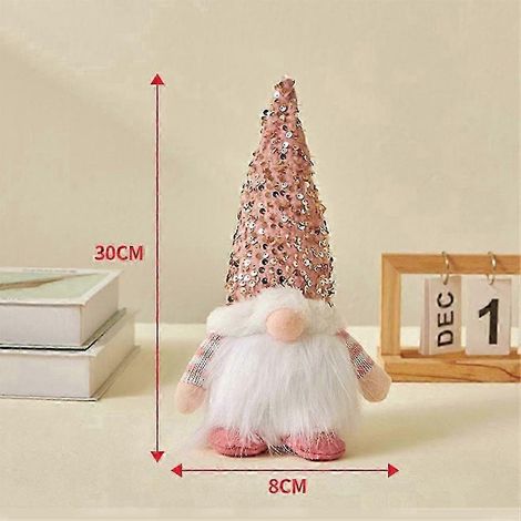 Poupée de Noël lutin gnome lumineuse LED de 30 cm avec décoration de Noël pour la maison, Noël et bs (1/4)