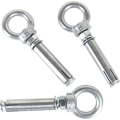 10-Pack Boulons à Expansion M8 x 70mm Manchon en Acier Boulon à œil 304 Inoxydable Expansion du Béton Ancrage Vis à Oeil Chevilles Boulons (1/4)