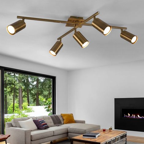 Plafoniera Soffitto 2 Barre Orientabili 5 Spots Faretti Bianco Marley GD Trio (1/4)