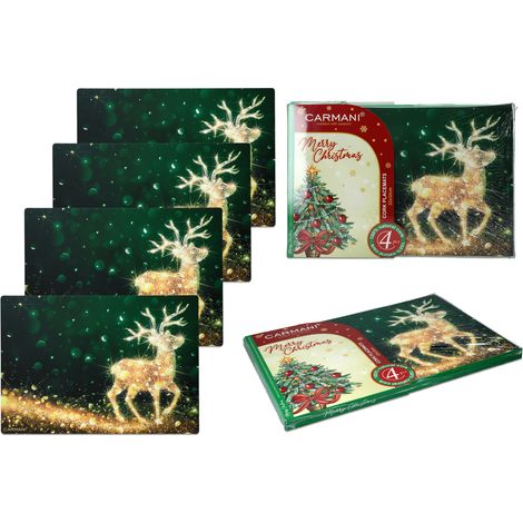 Ensemble de 4 dessous de plat en liège, veille de Noël, fêtes de Noël (1/5)