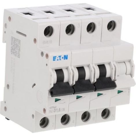 Disjoncteur 3P+N D 1,6A 15kA AC FAZ-D1.6/3N 278985