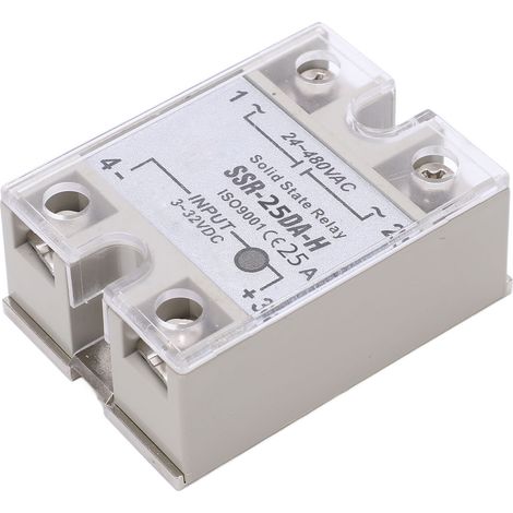 Relais statique monophasé (SSR) à régulation de tension 25 A, tension de commande 24-480 V CA, 3-32 V CC (1/5)