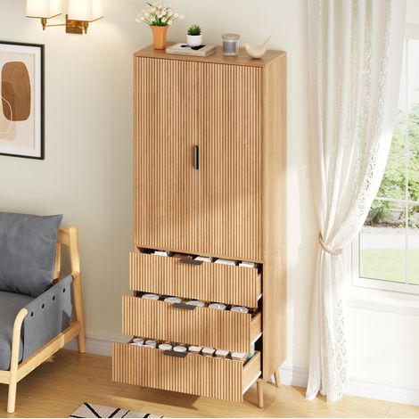 Set de 4 valises rigides ABS beige 50,5 x 30 x 77,5 cm, serrure à code et trousse - CHICFURN (1/5)