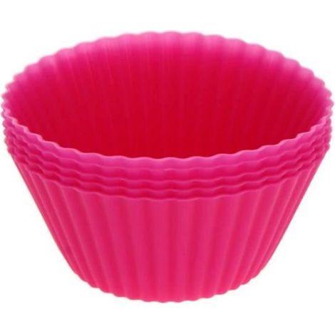 Moules à cupcakes - Lot de 4 - Silicone réutilisables - Antiadhésifs - Taille standard (1/4)